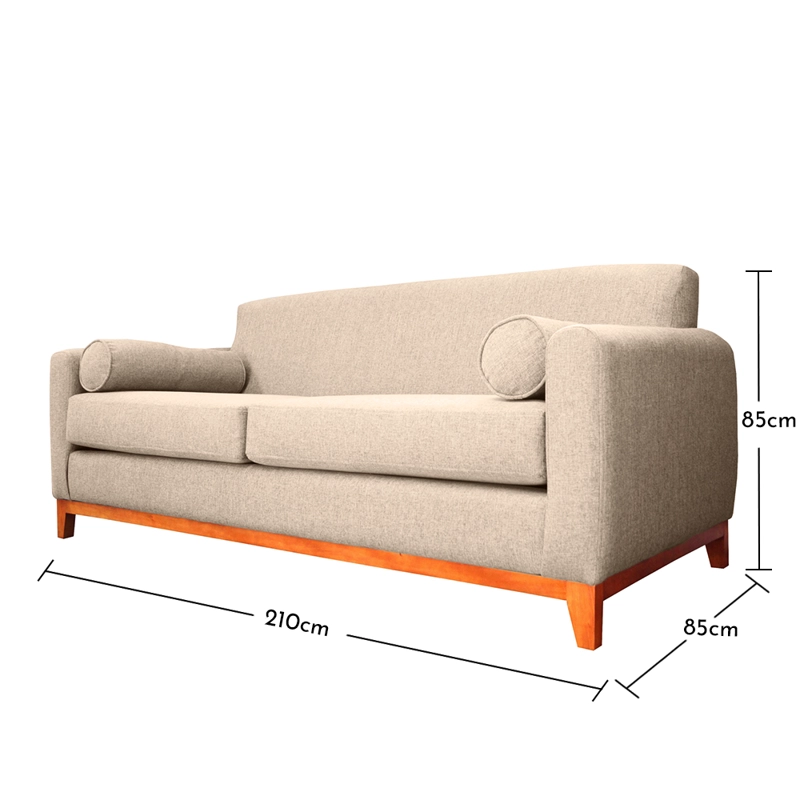 SOFA MELI 3 CUERPOS CHENILLE TIPO LINO BEIGE - 5