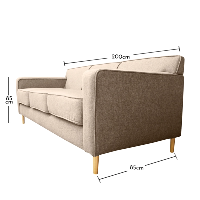 SOFA LILEN 3 CUERPOS FELPA BEIGE - 4