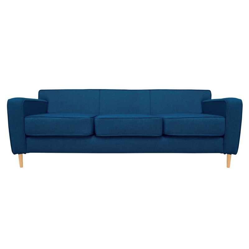 SOFA LILEN 3 CUERPOS CHENILLE TIPO LINO AZUL - 1