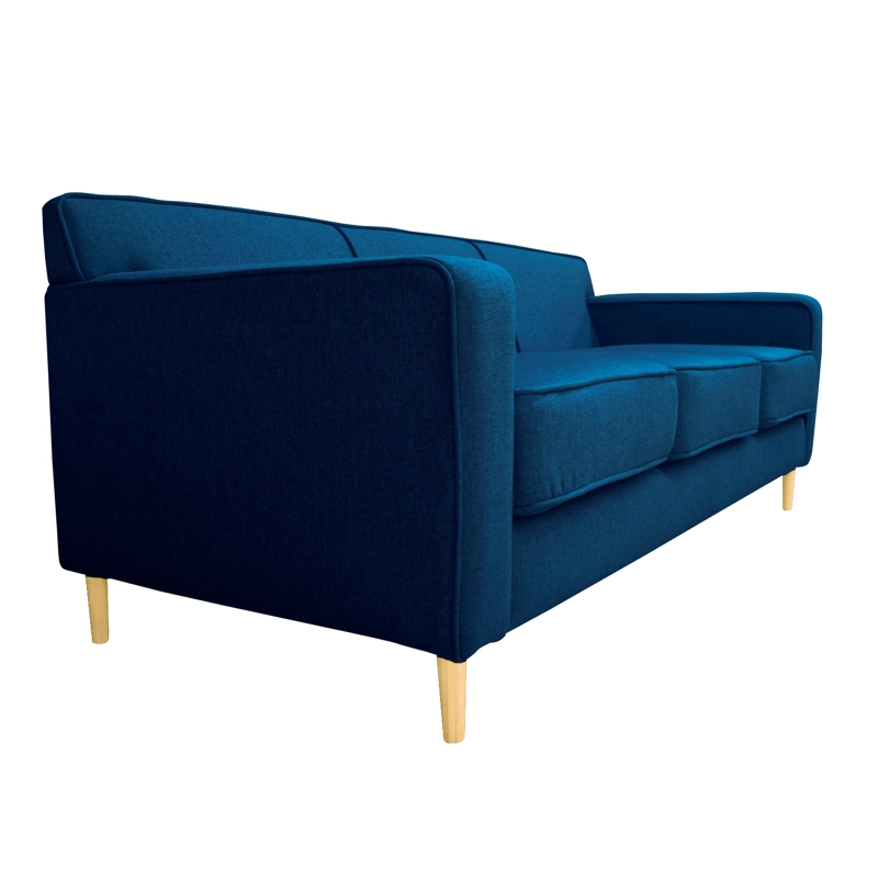 SOFA LILEN 3 CUERPOS CHENILLE TIPO LINO AZUL - 2
