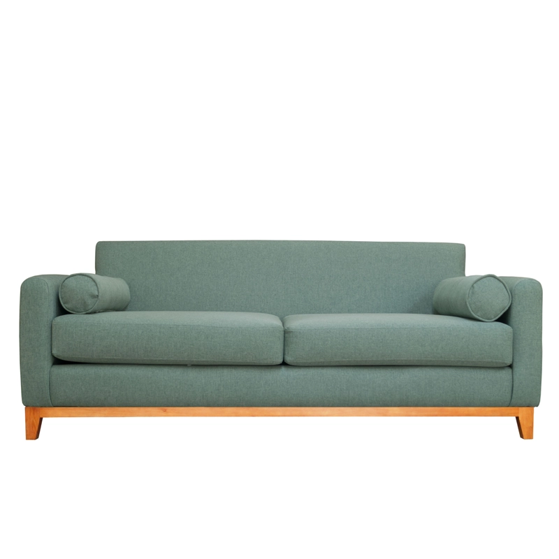 SOFA MELI 2 CUERPOS CHENILLE TIPO LINO VERDE - 1