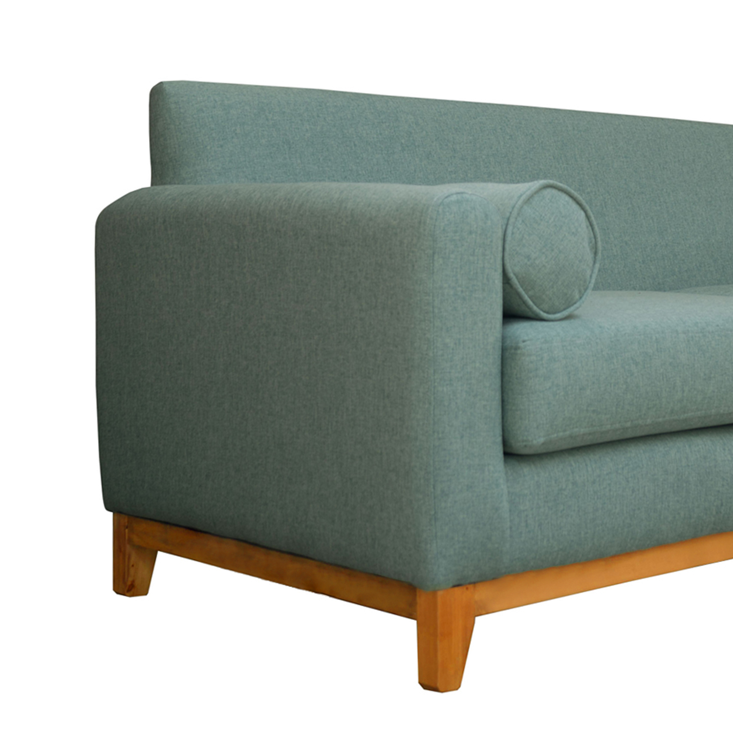SOFA SOFAS HOME MELI 2 CUERPOS CHENILLE TIPO LINO VERDE - 3