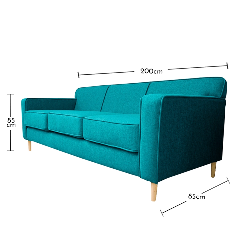 SOFA LILEN 3 CUERPOS FELPA TURQUESA - 5