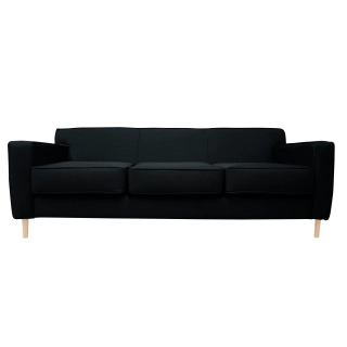 SOFA LILEN 3 CUERPOS CHENILLE NEGRO TIPO LINO - 1