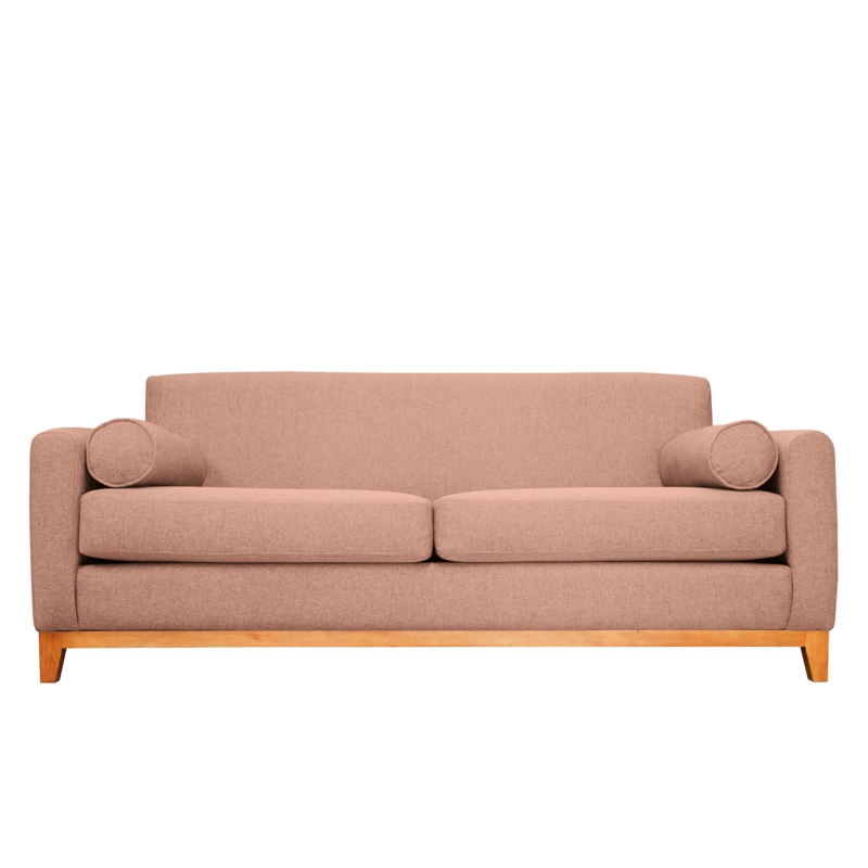 SOFA MELI 2 CUERPOS FELPA PALO ROSA - 1