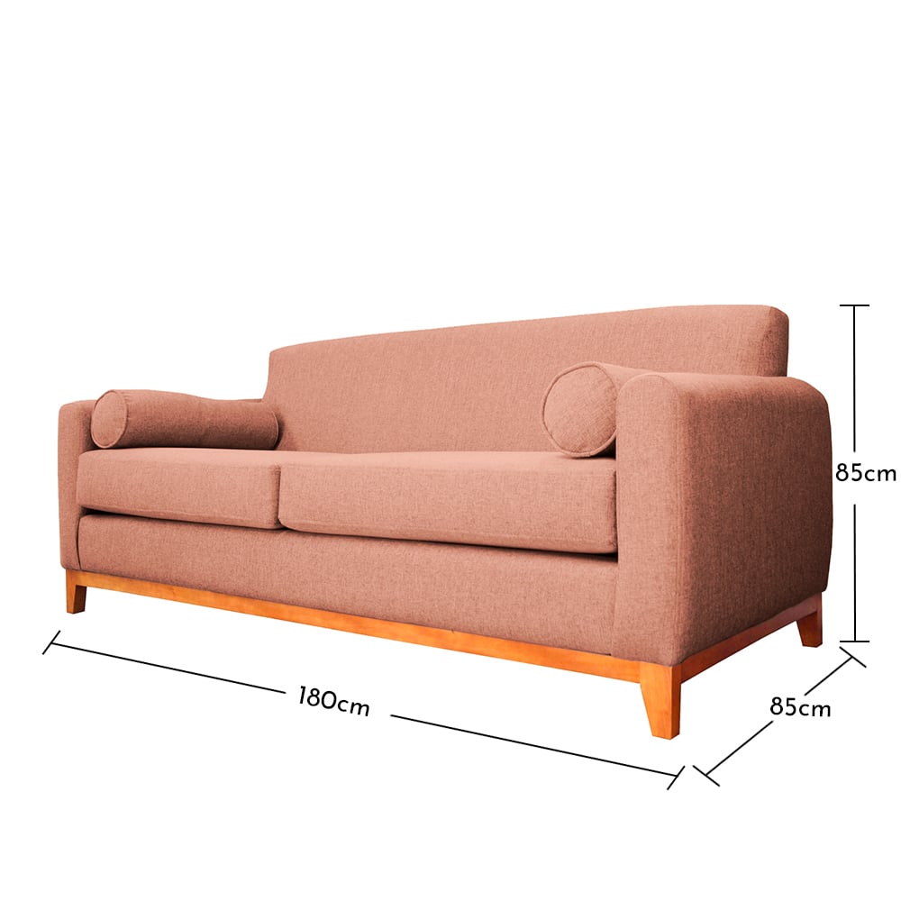 SOFA SOFAS HOME MELI 2 CUERPOS FELPA PALO ROSA - 5
