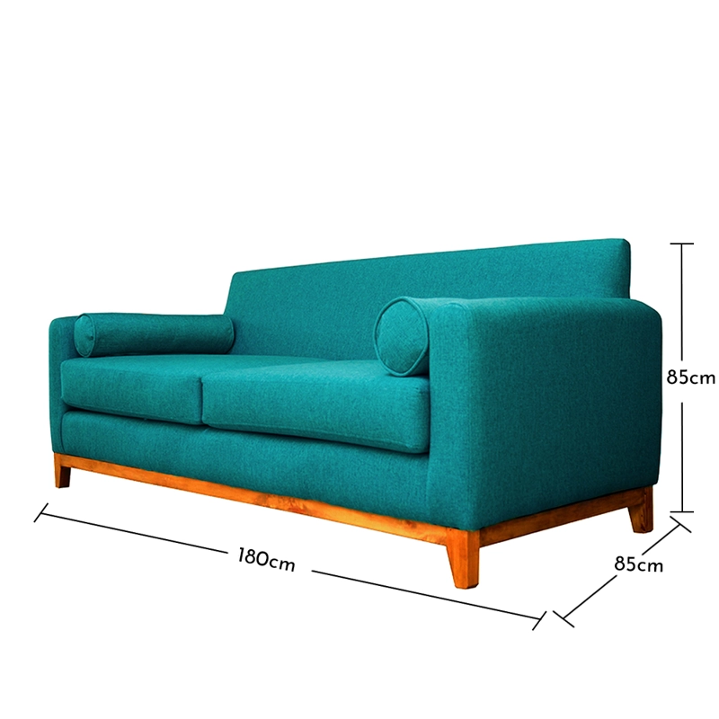 SOFA MELI 2 CUERPOS FELPA TURQUESA - 5