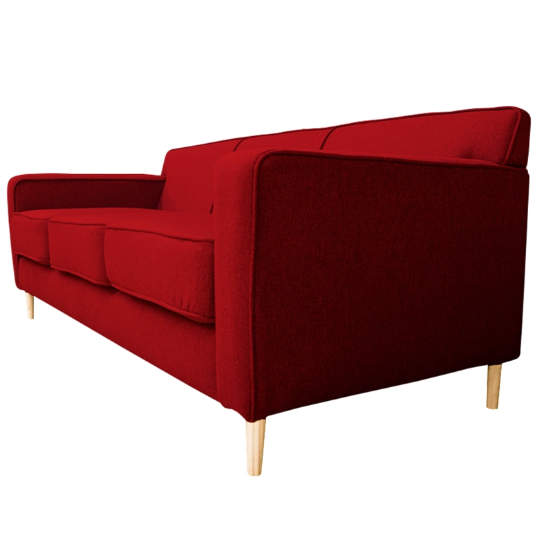 SOFA LILEN 3 CUERPOS FELPA ROJO - 2
