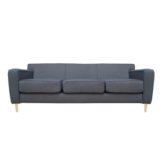 SOFA LILEN 2 CUERPOS FELPA GRIS - 1