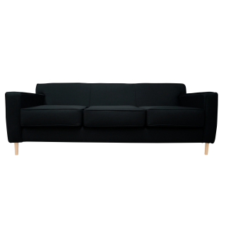 SOFA LILEN FELPA NEGRO 3 CUERPOS | NEGRO | NO - 1