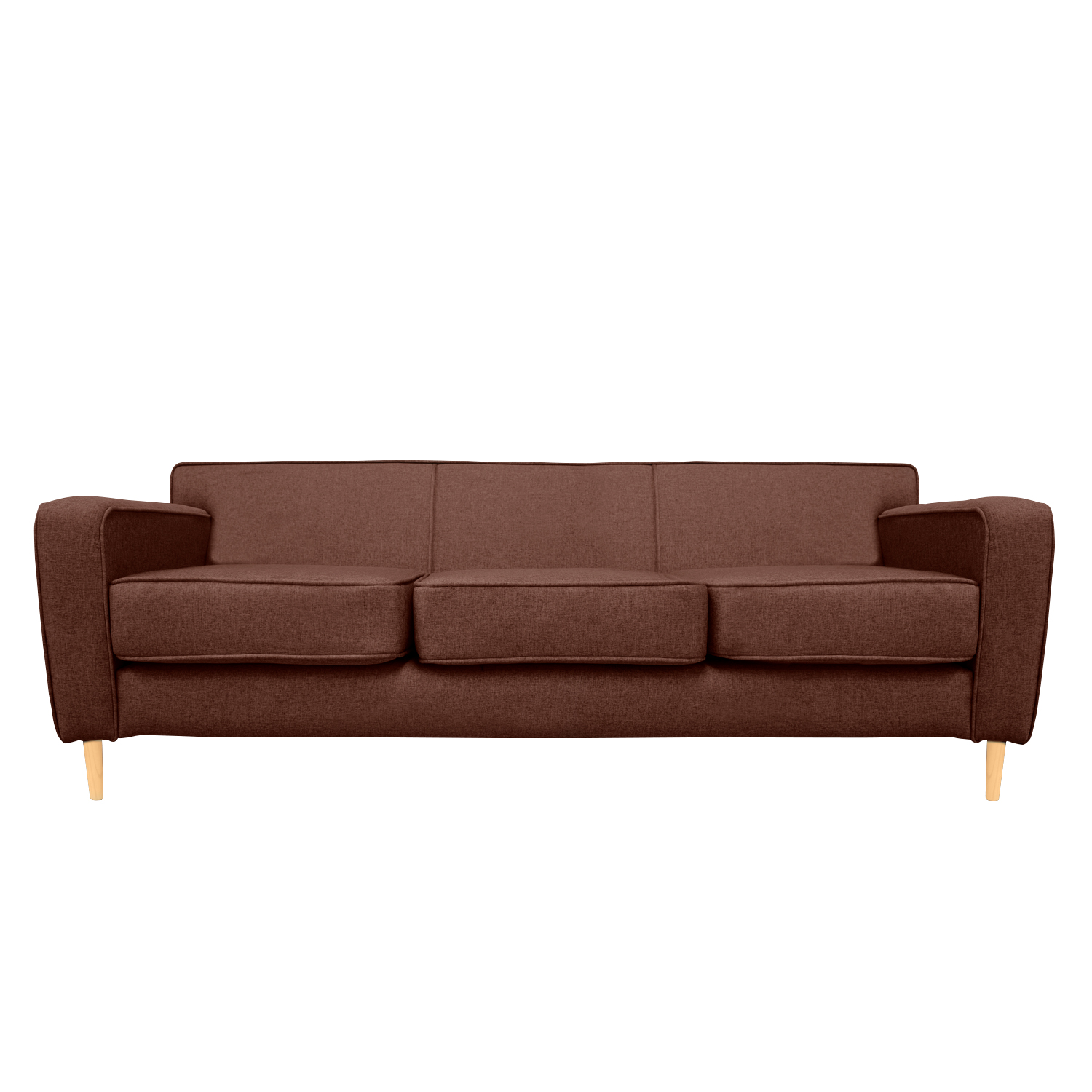 SOFA LILEN CHENILLE TIPO LINO CAFE 2 CUERPOS - 1