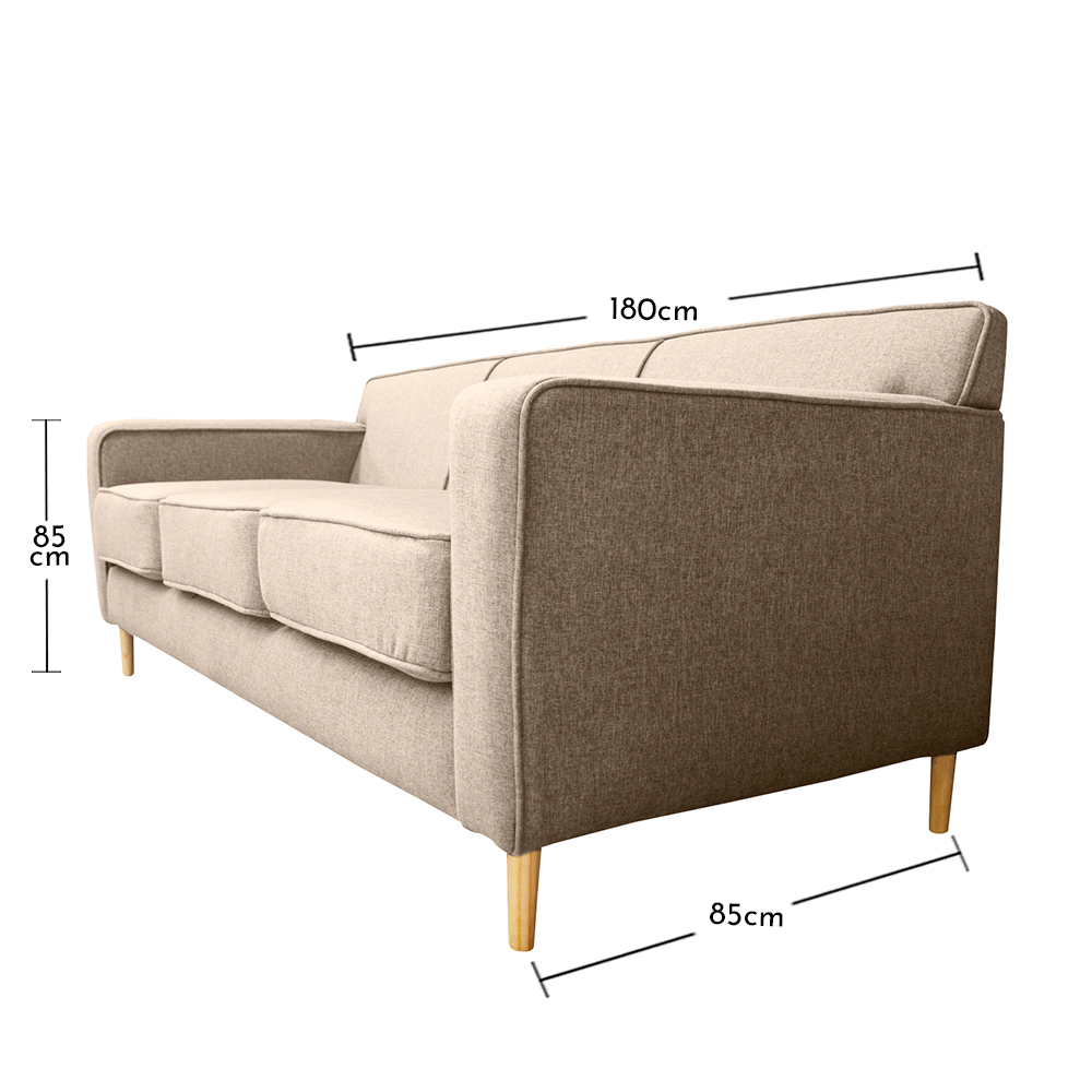 SOFA LILEN FELPA BEIGE 2 CUERPOS - 4