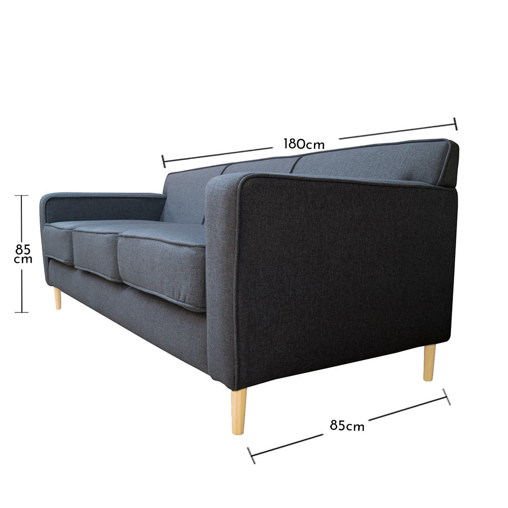 SOFA SOFAS HOME LILEN 2 CUERPOS CHENILLE TIPO LINO GRIS - 4