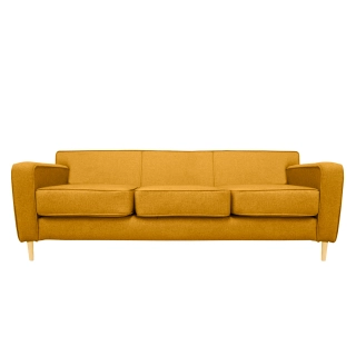 SOFA LILEN 2 CUERPOS FELPA AMARILLO AMBARINO - 1