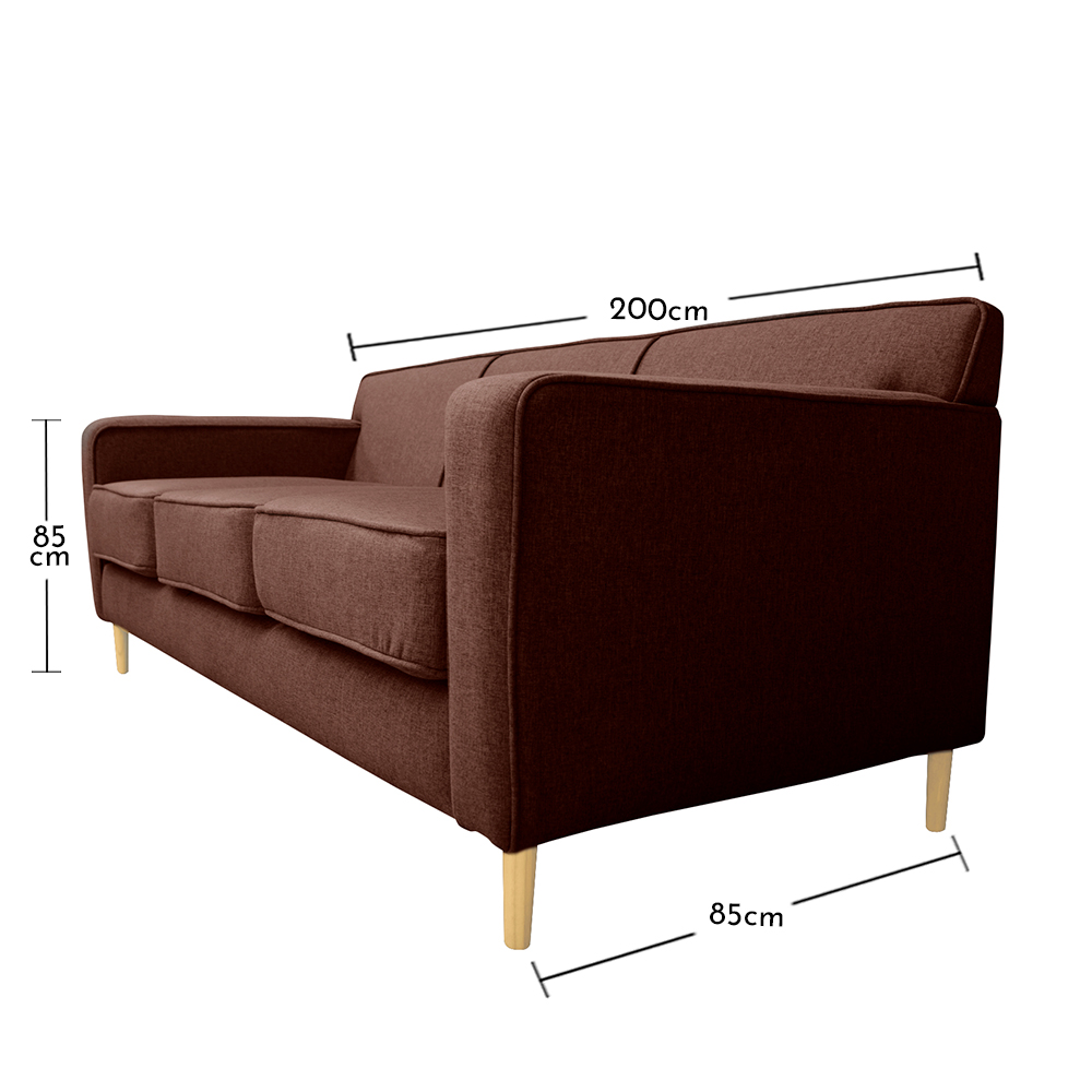 SOFA LILEN FELPA CAFE 3 CUERPOS - 4