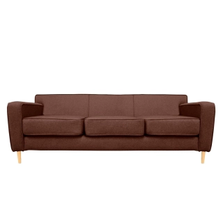 SOFA LILEN 3 CUERPOS CHENILLE CAFE TIPO LINO - 1
