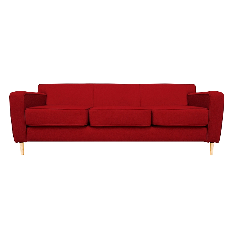 SOFA LILEN 2 CUERPOS FELPA ROJO - 1