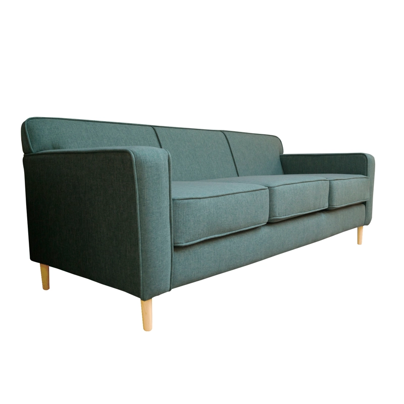 SOFA LILEN 2 CUERPOS CHENILLE TIPO LINO VERDE - 2