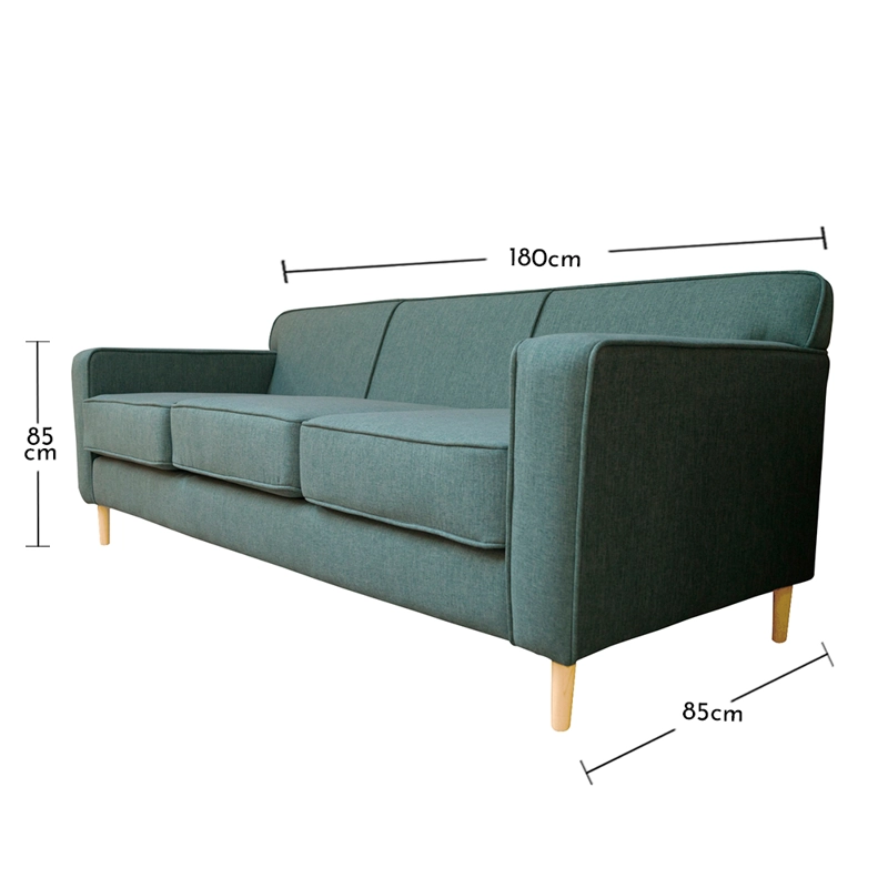 SOFA LILEN 2 CUERPOS CHENILLE TIPO LINO VERDE - 4