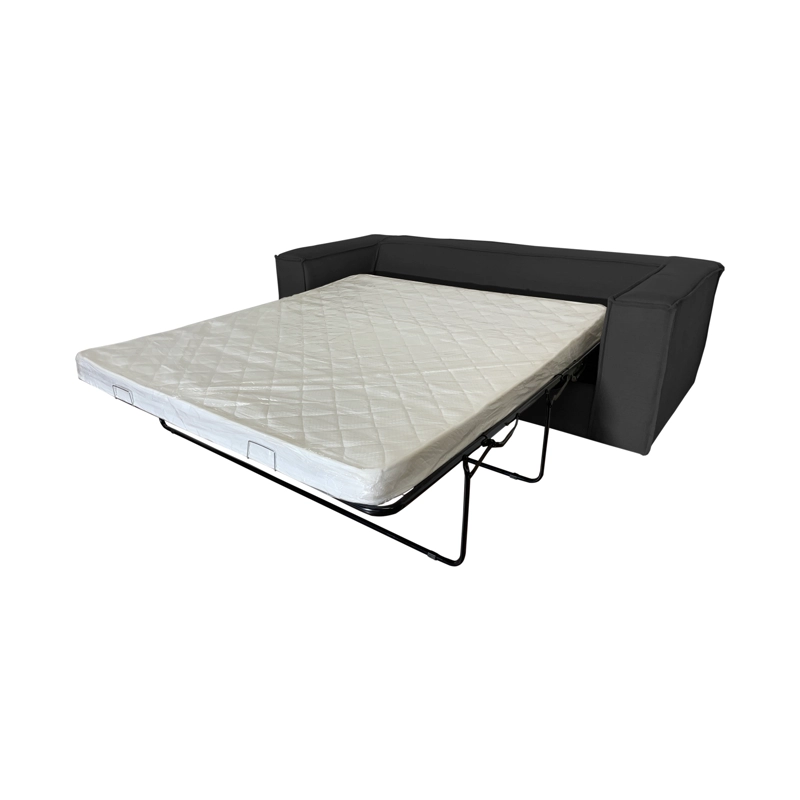 SOFA CAMA ENCO 3 CUERPOS CHENILLE GRAFITO TIPO LINO - 4