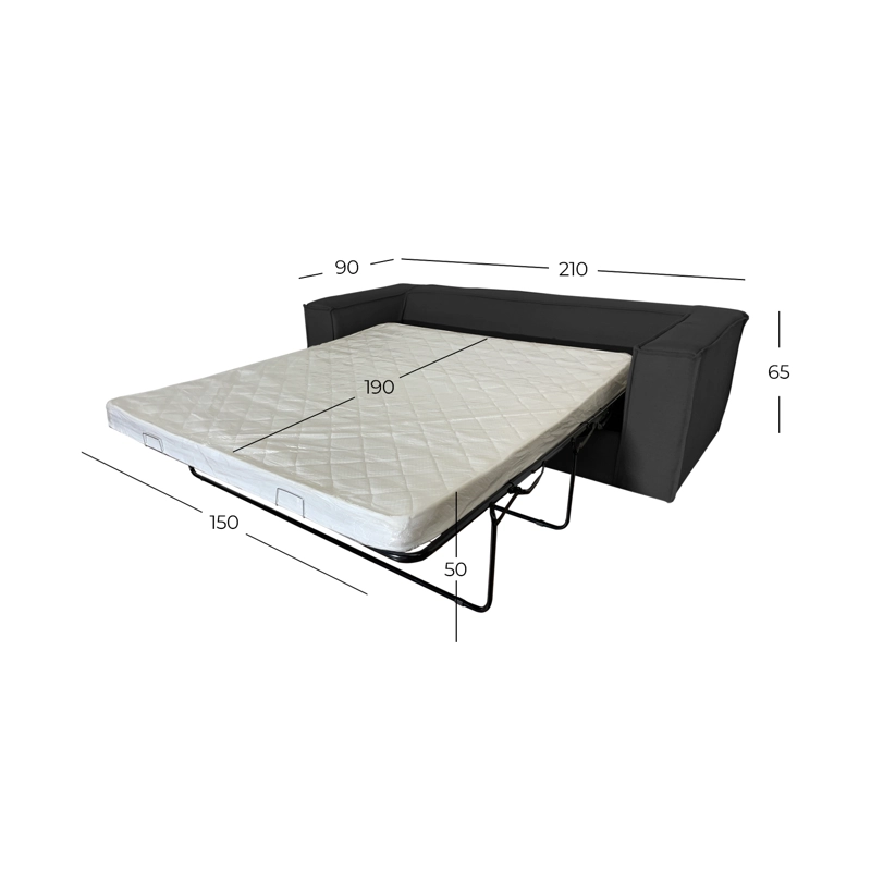 SOFA CAMA ENCO 3 CUERPOS CHENILLE GRAFITO TIPO LINO - 5