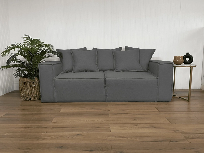 SOFA ENCO 3 CUERPOS FELPA GRIS - 2