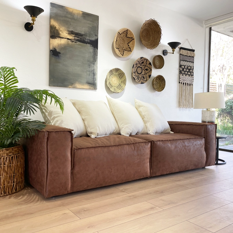 SOFA ENCO 3 CUERPOS CAMEL CUERO - 2