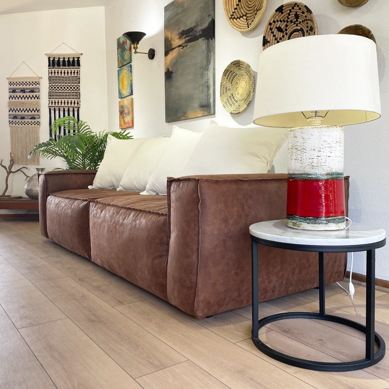 SOFA ENCO 3 CUERPOS CAMEL CUERO - 4