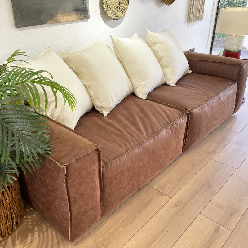 SOFA ENCO 3 CUERPOS CAMEL CUERO - 7