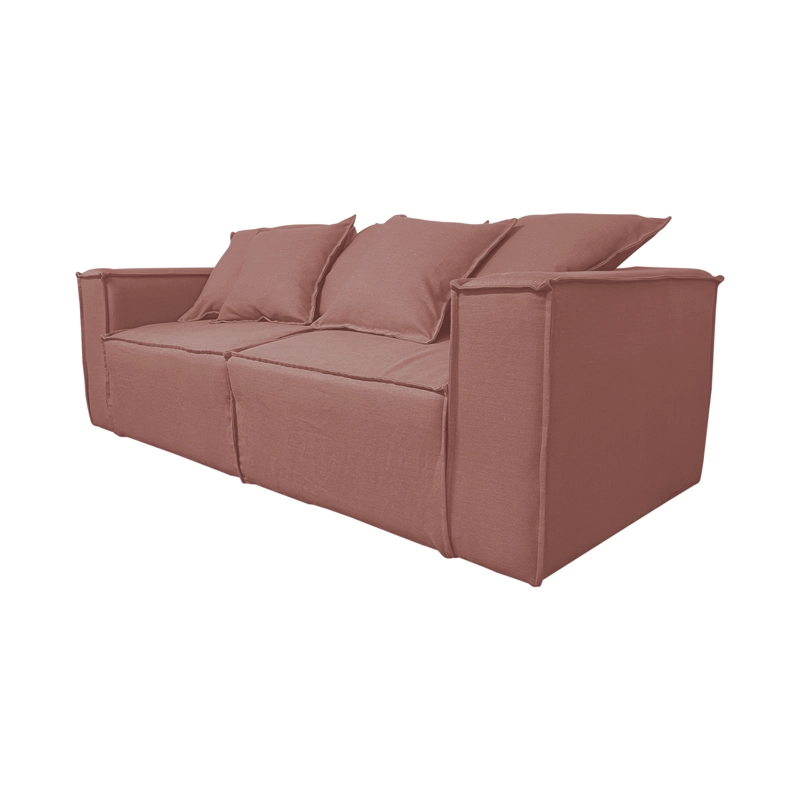 SOFA CAMA ENCO 3 CUERPOS FELPA PALO ROSA - 3