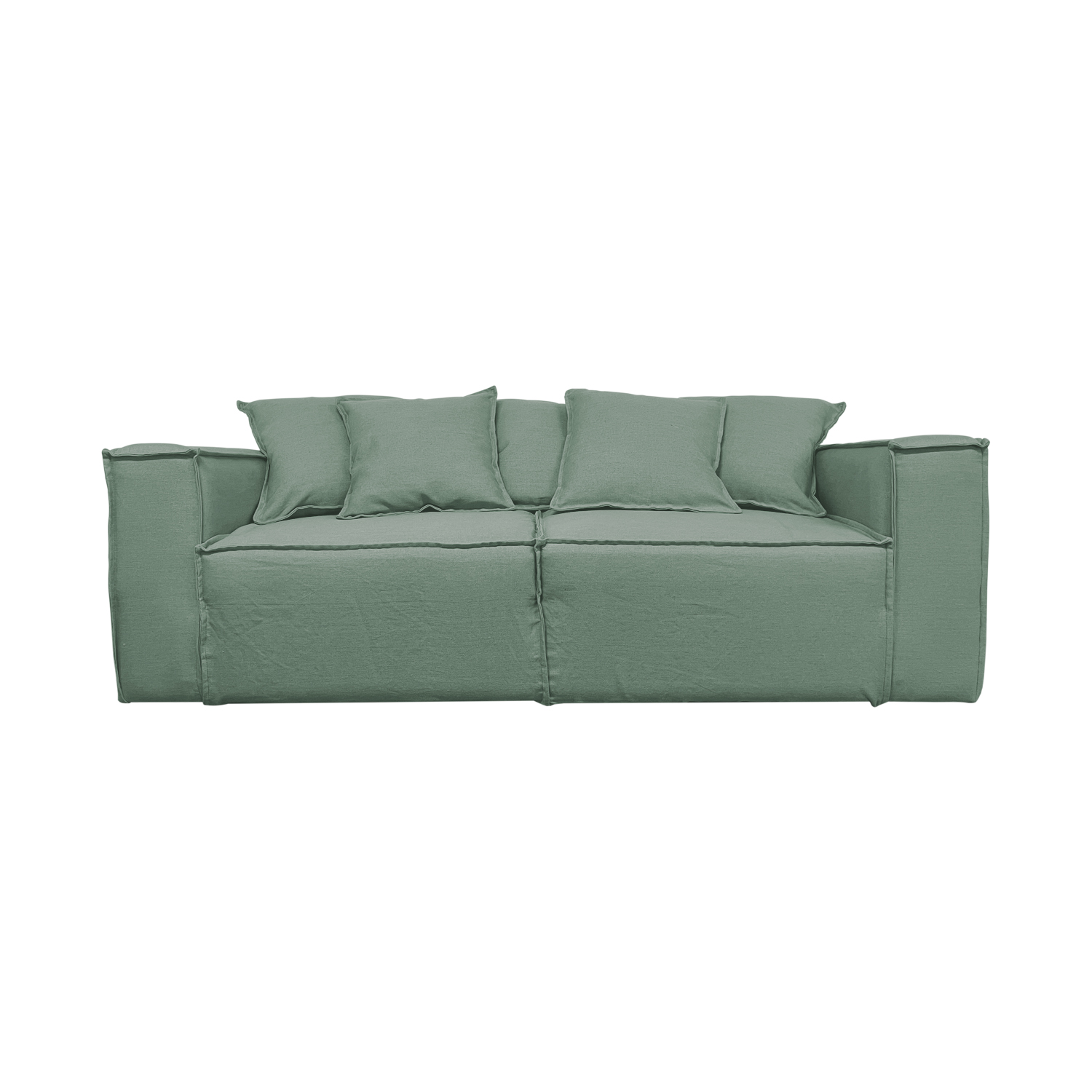 SOFA ENCO 3 CUERPOS FELPA VERDE - 1