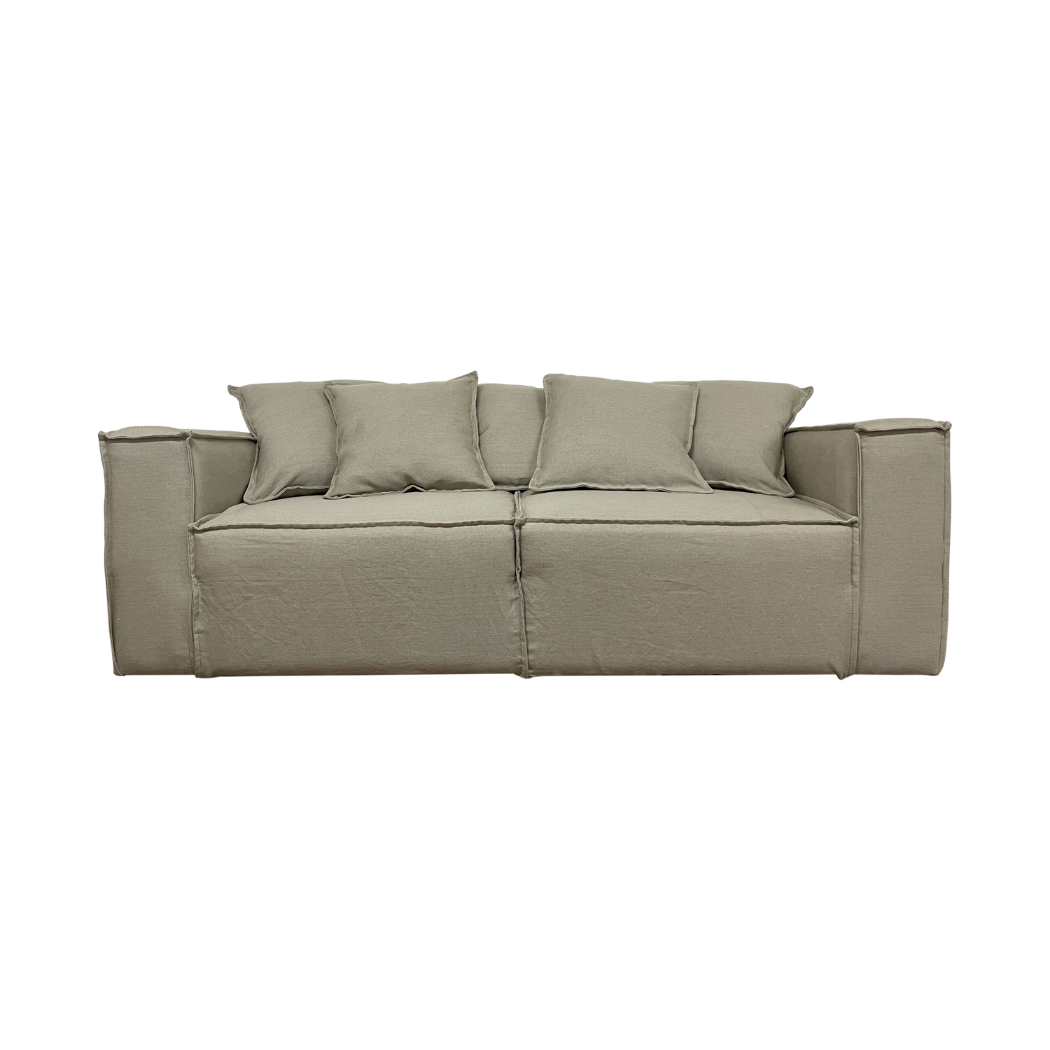 SOFA CAMA ENCO 3 CUERPOS FELPA BEIGE - 1