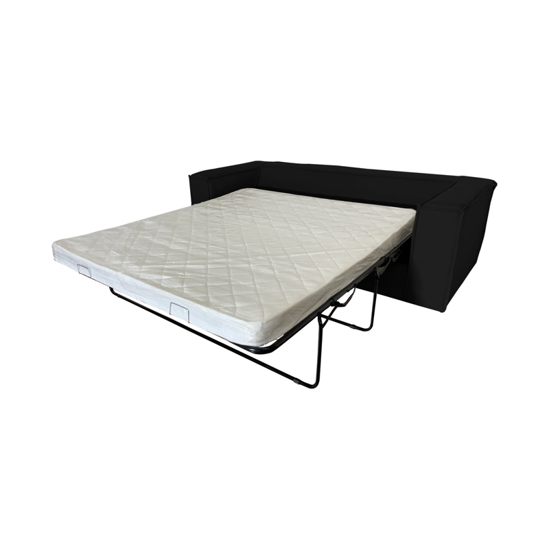 SOFA CAMA ENCO 3 CUERPOS FELPA NEGRO - 4