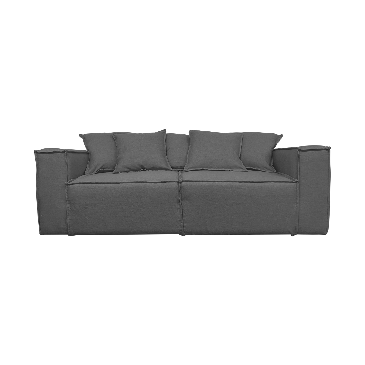 SOFA CAMA ENCO 3 CUERPOS FELPA GRIS - 1