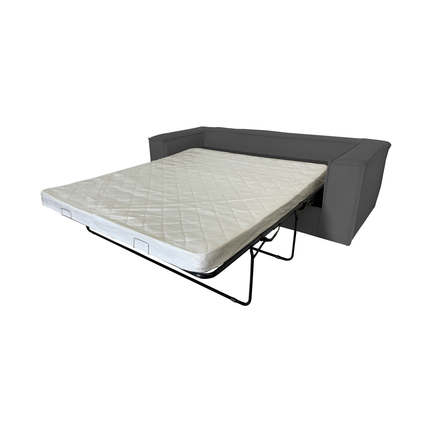 SOFA CAMA ENCO 3 CUERPOS FELPA GRIS - 4