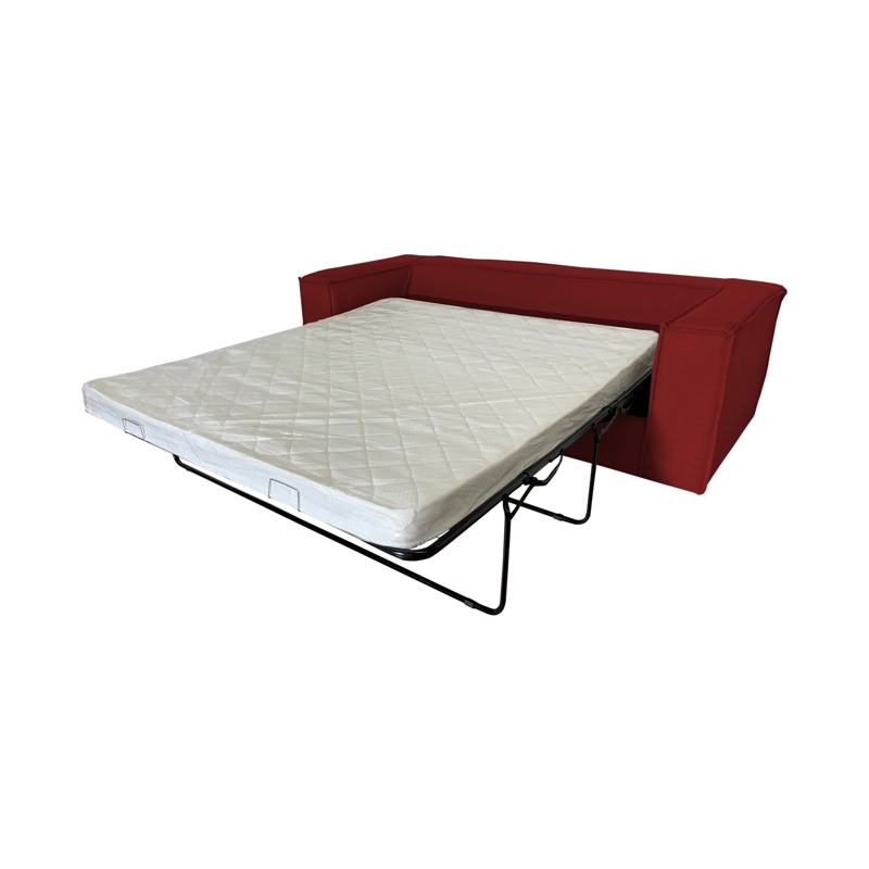 SOFA CAMA ENCO 3 CUERPOS FELPA ROJO - 4