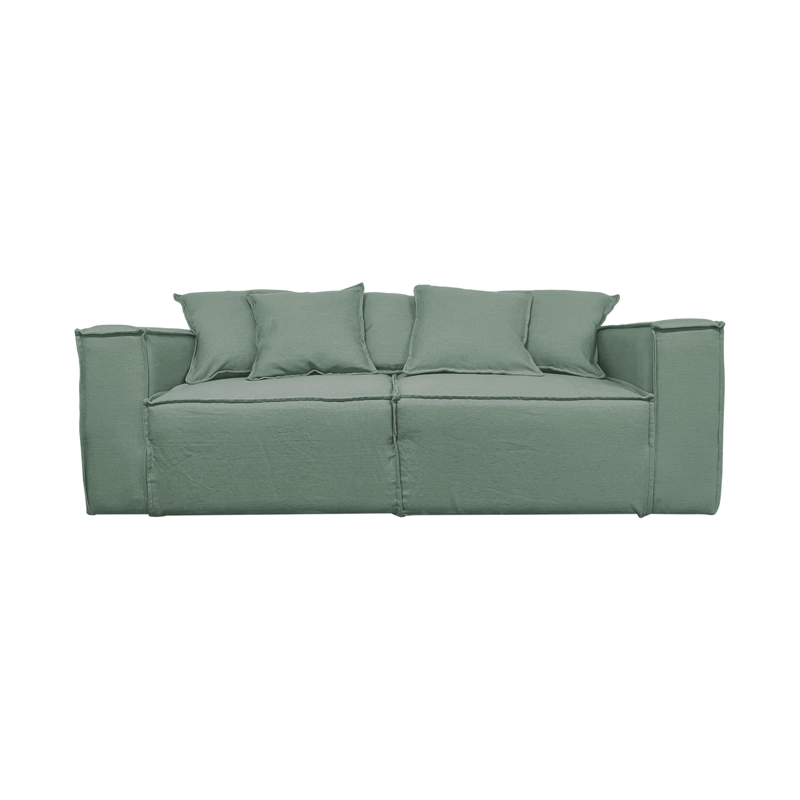 SOFA CAMA ENCO 3 CUERPOS FELPA VERDE - 1