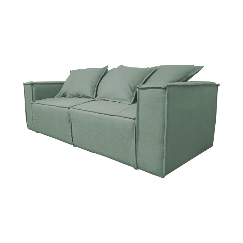 SOFA CAMA ENCO 3 CUERPOS FELPA VERDE - 3