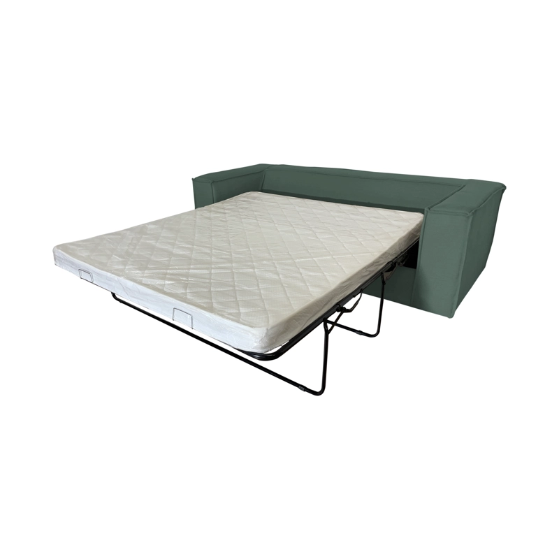SOFA CAMA ENCO 3 CUERPOS FELPA VERDE - 4