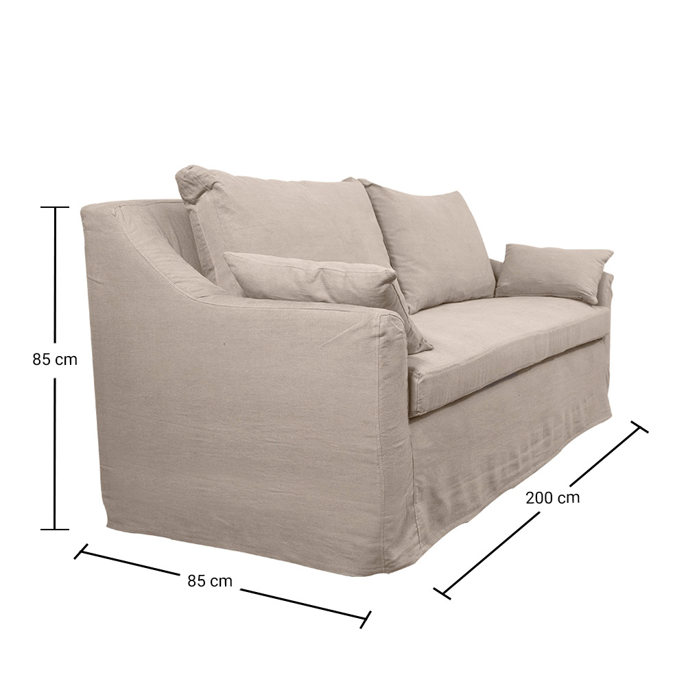 SOFA LIRCAY 3 CUERPOS LINO HUESO - 4