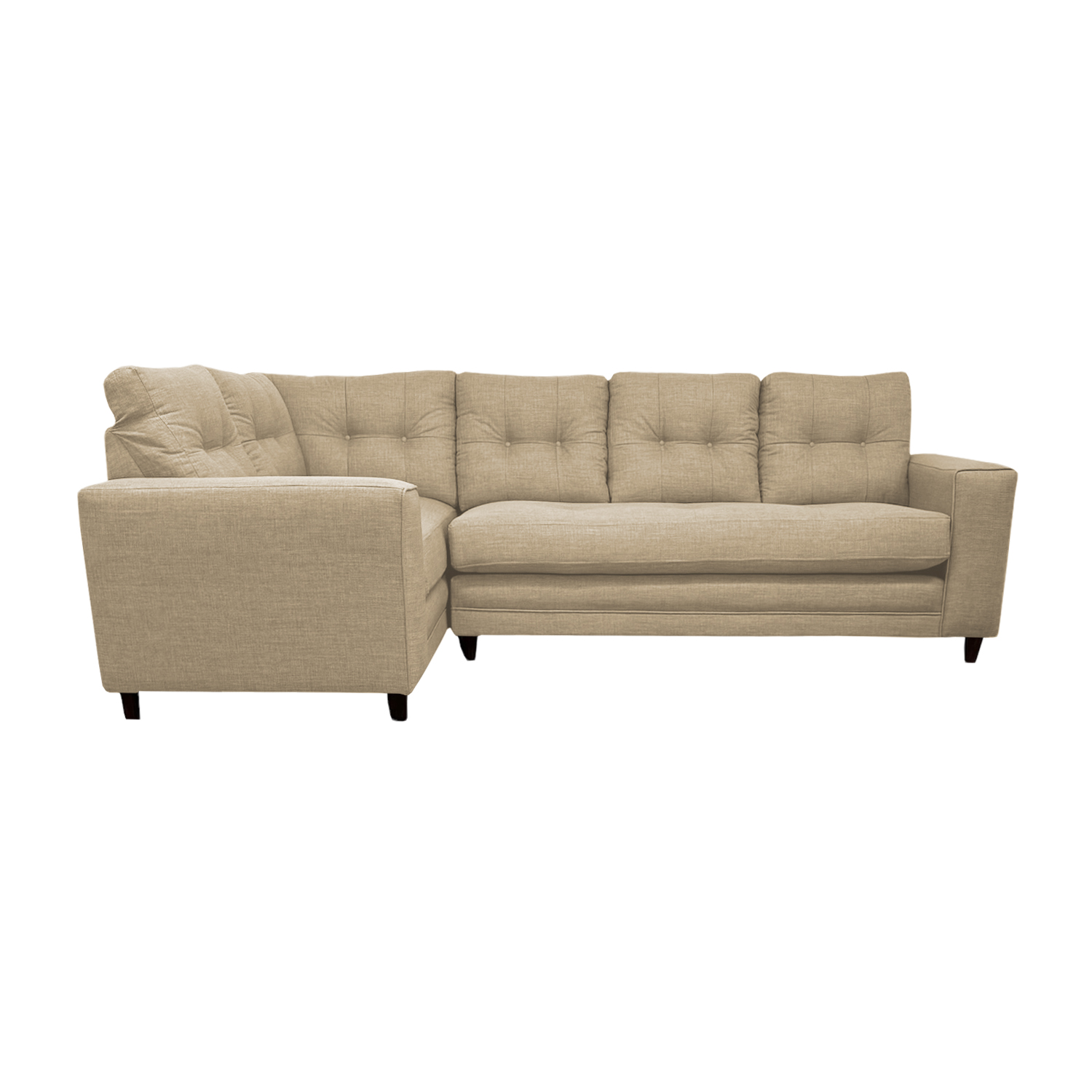 SECCIONAL DERECHO 4 CUERPOS BEIGE ALPES CHENILLE TIPO LINO - 1