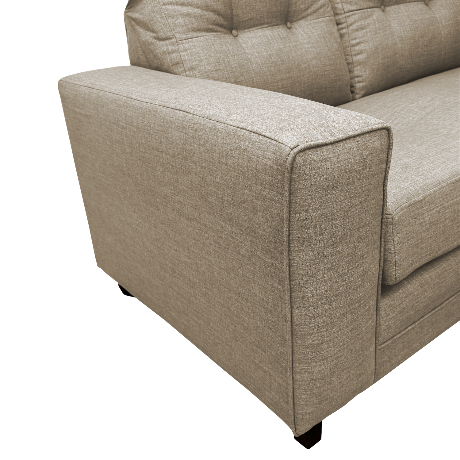 SECCIONAL DERECHO 4 CUERPOS BEIGE ALPES CHENILLE TIPO LINO - 3
