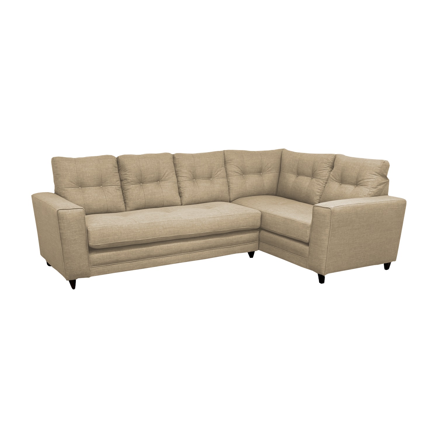 SECCIONAL DERECHO 4 CUERPOS BEIGE ALPES CHENILLE TIPO LINO - 4