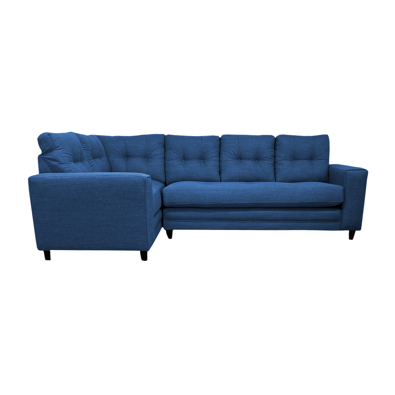 SECCIONAL IZQUIERDO 4 CUERPOS AZUL ALPES CHENILLE TIPO LINO - 1