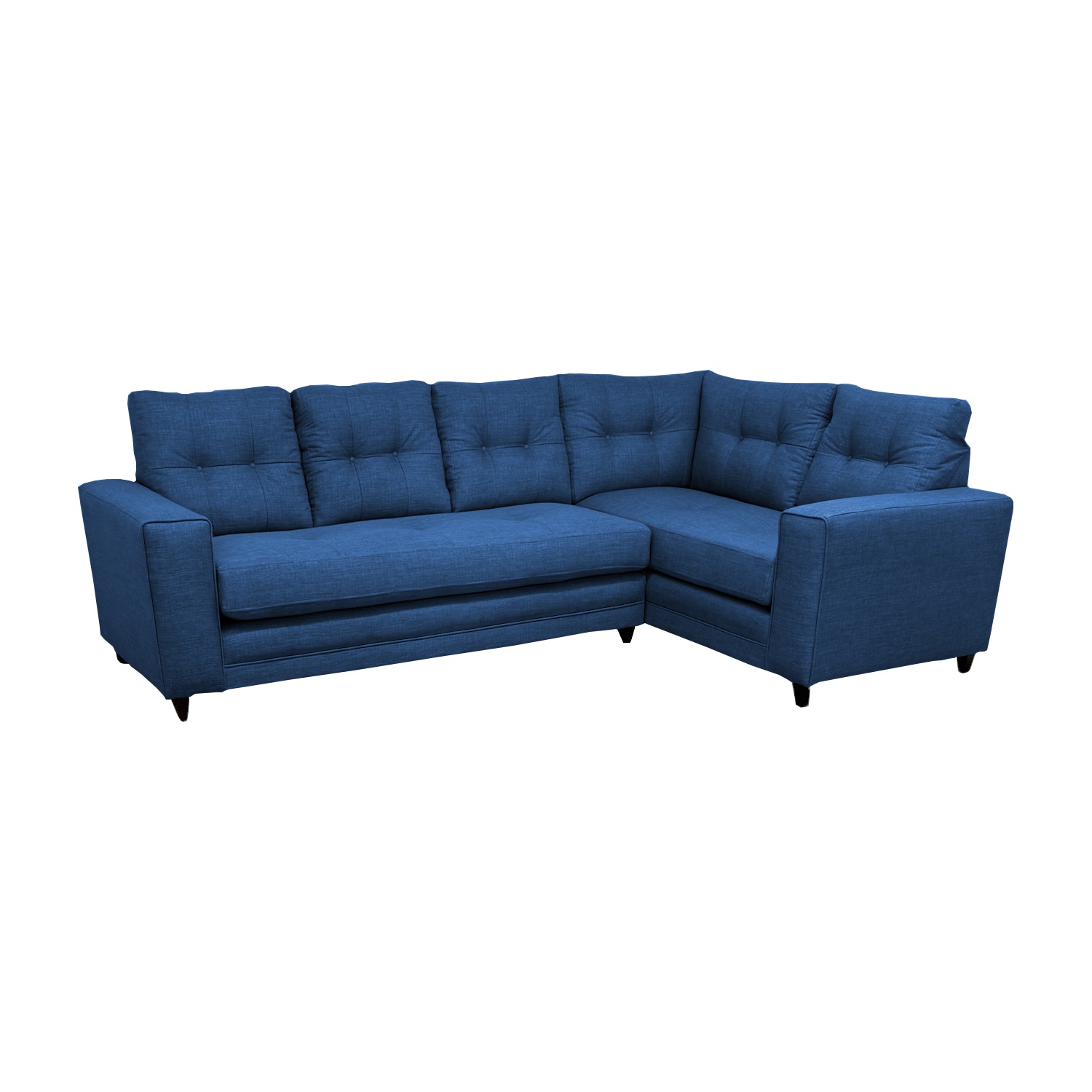 SECCIONAL IZQUIERDO 4 CUERPOS AZUL ALPES CHENILLE TIPO LINO - 4