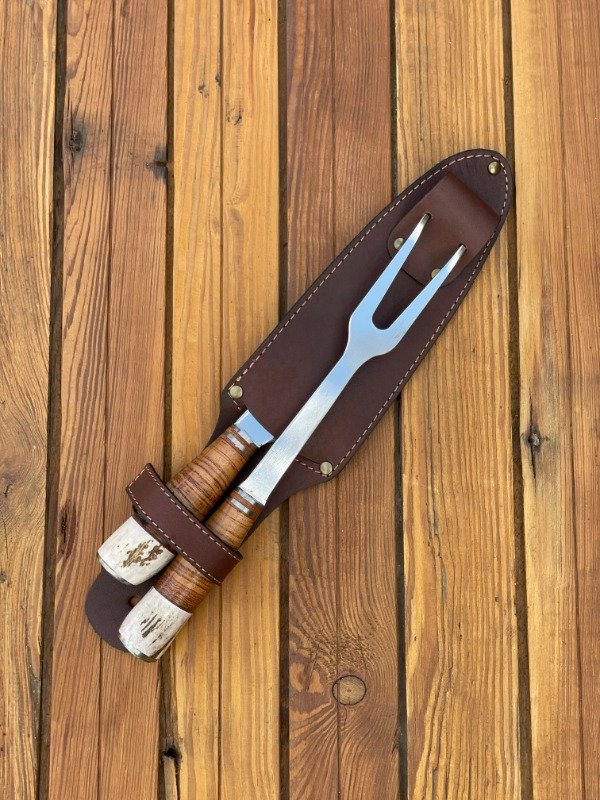 TRINCHE Y CUCHILLO TROZADOR SETTER MADE/CIERVO - FIRE CHILE - 3