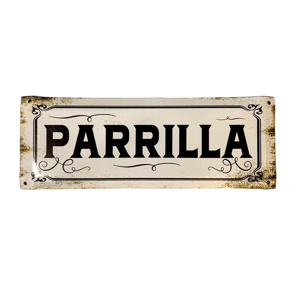 CARTEL CHAPA 20X54 PARRILLA - FIRE CHILE - 1