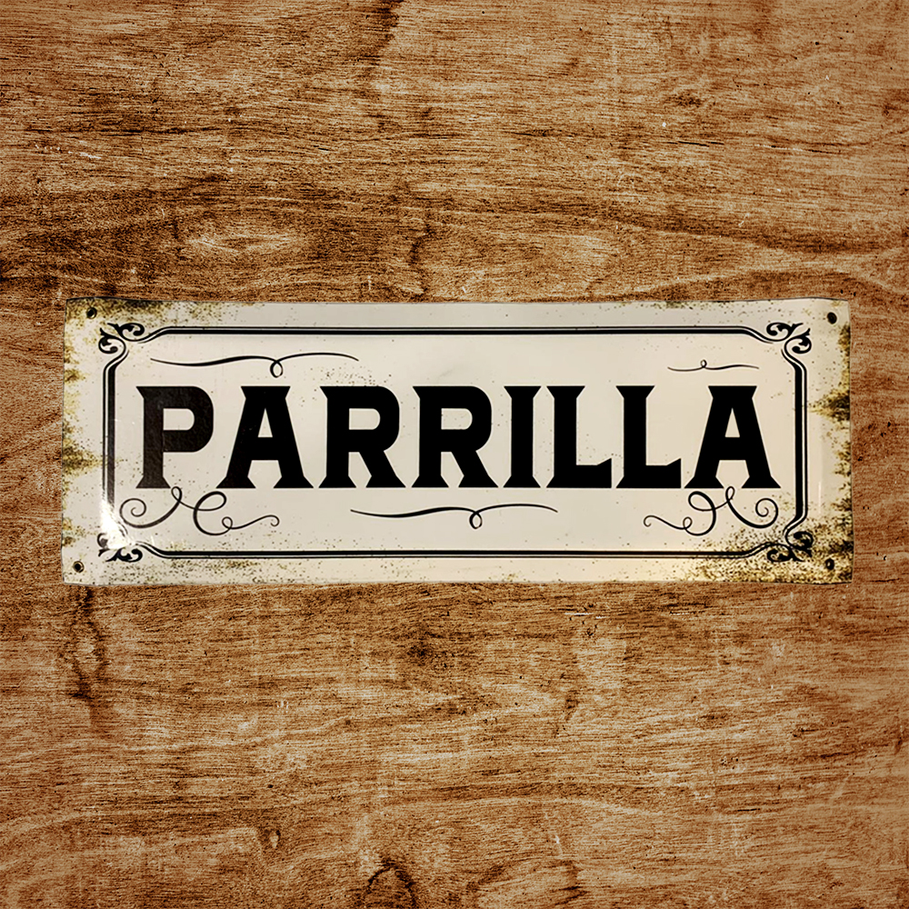 CARTEL CHAPA 20X54 PARRILLA - FIRE CHILE - 2