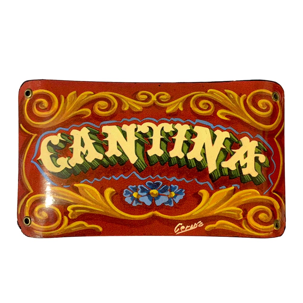 CARTEL CHAPA 13X22 CANTINA (FILETEADO) - FIRE CHILE - 1