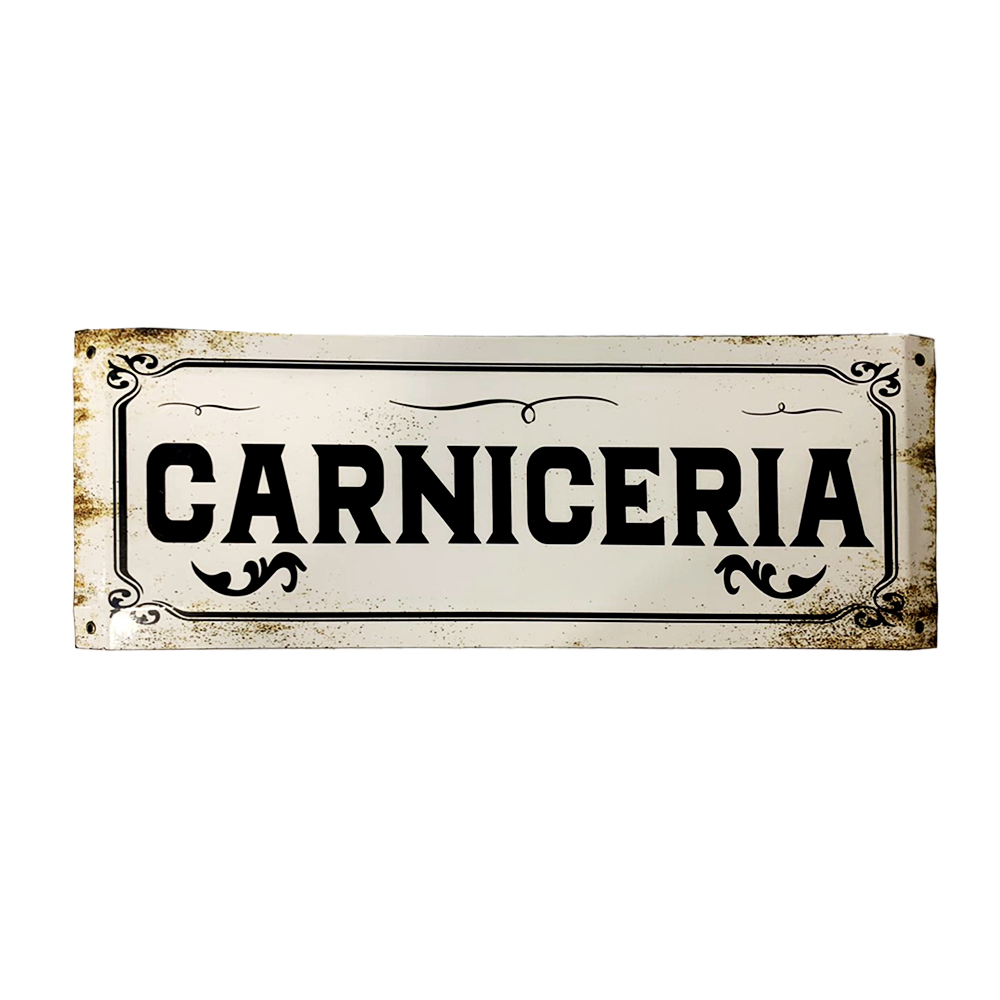 CARTEL CHAPA 20X54 CARNICERIA - FIRE CHILE - 1